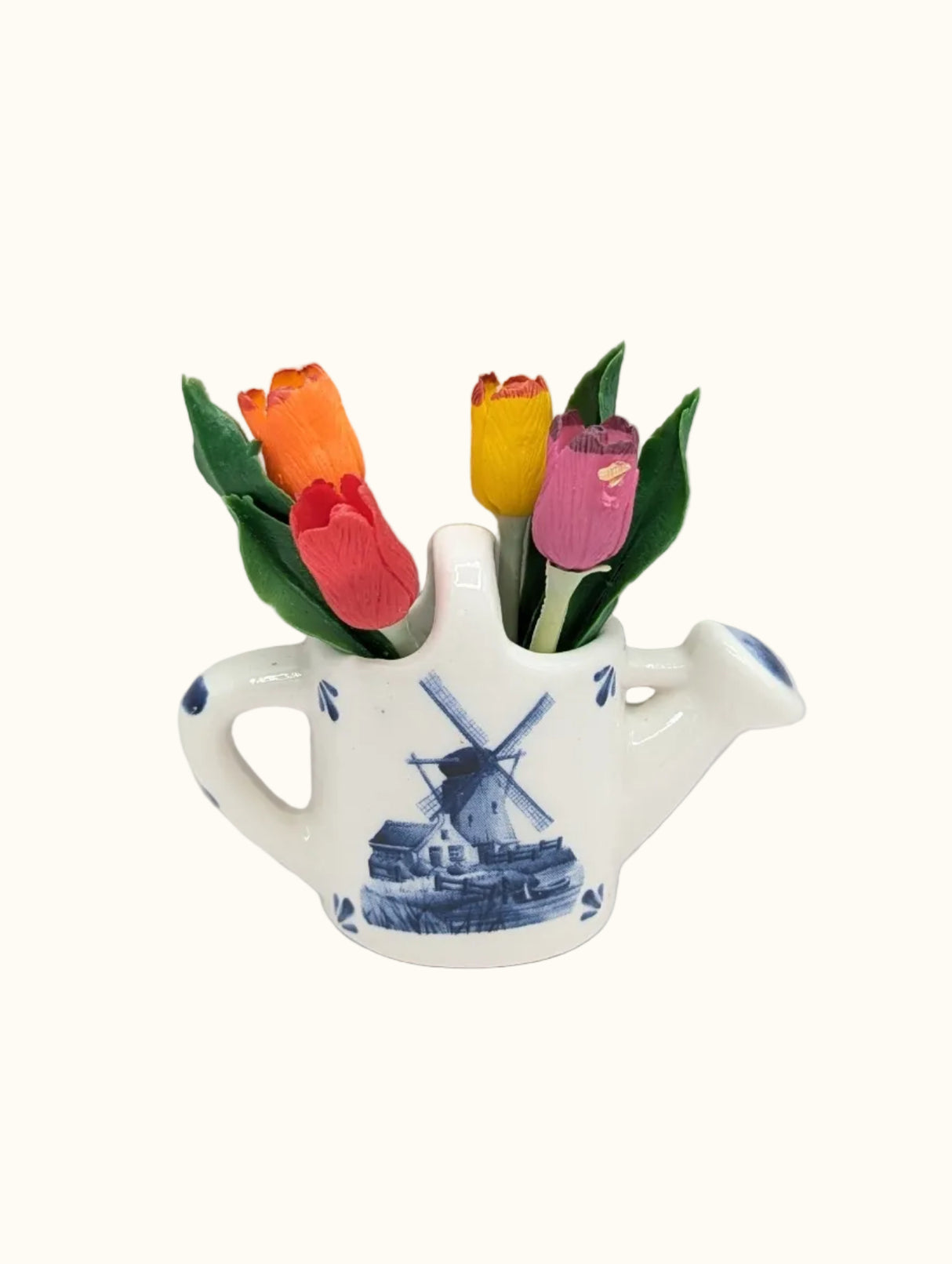 Ceramic Magnet Delft Blue Water Jug With Tulip