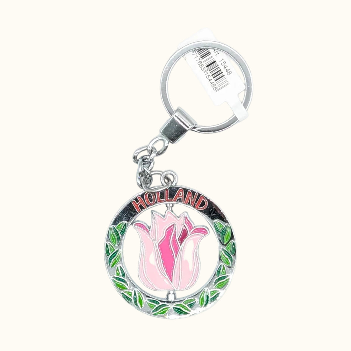 Spinner Keychain Pink Tulip Holland