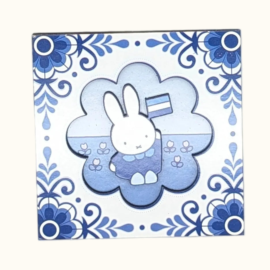 Wooden Miffy Magnet - Souvenir Design, Blue