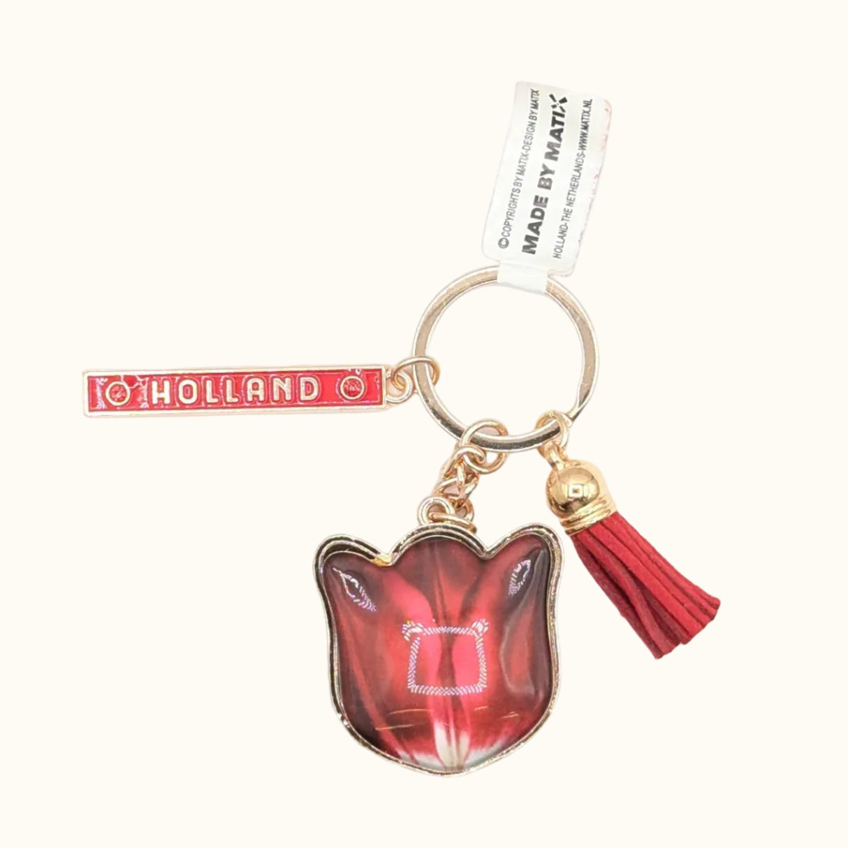 Keychain Red Pretty Tulips Holland