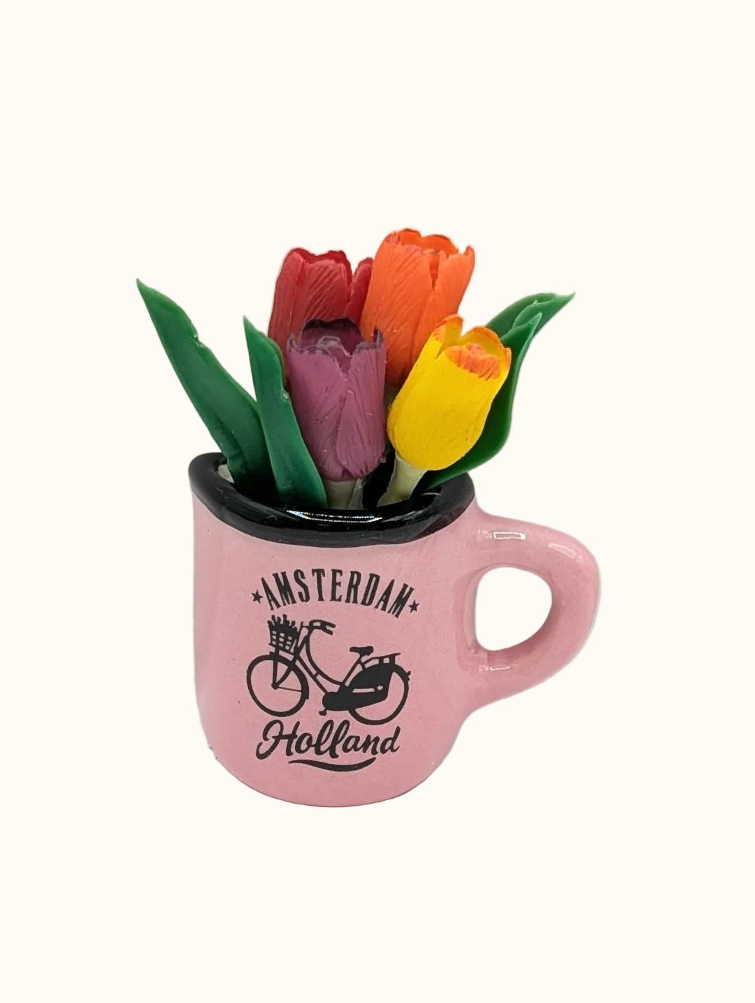 Ceramic Magnet Pink 'Camp Mug' With Tulip Amsterdam