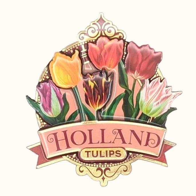 MDF/Epoxy Magnet Pink 'Pretty Tulips' Holland