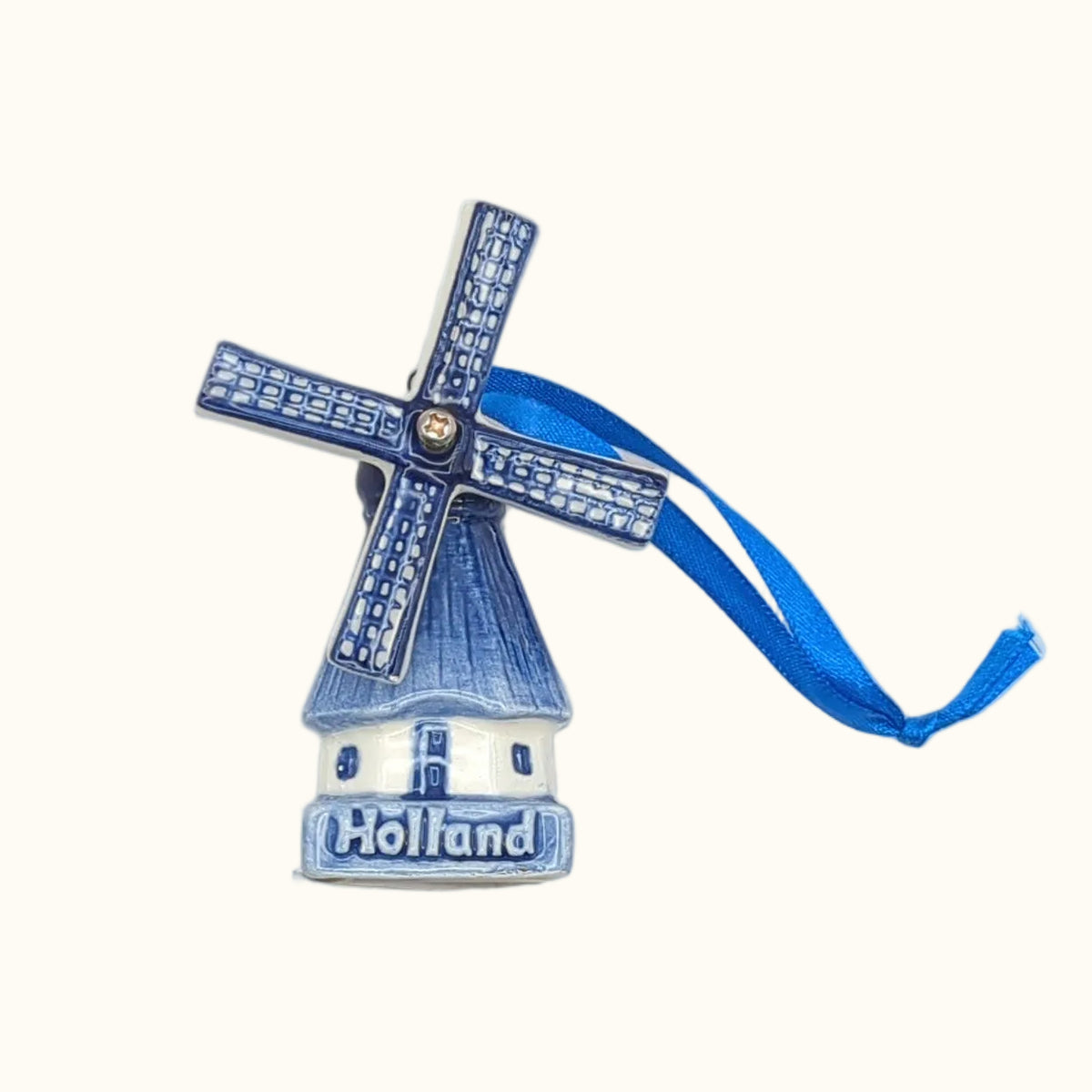 Ceramic Windmill Ornament with Spinning Sails