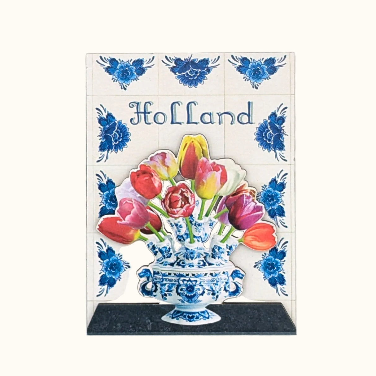 MDF Magnet Tile Tableau Vase With Tulip Holland