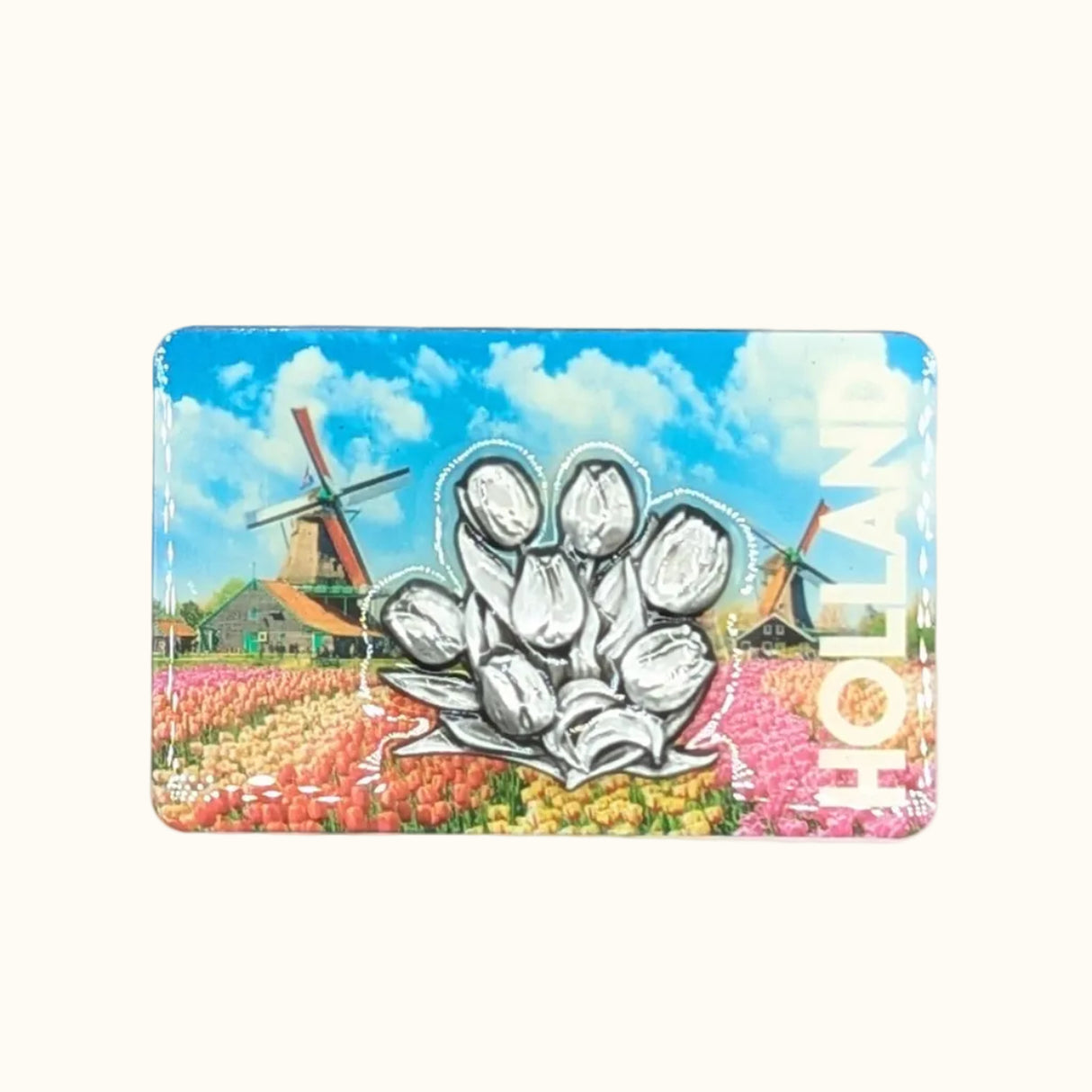 MDF/Metal Magnet Bunch Of Tulips Holland