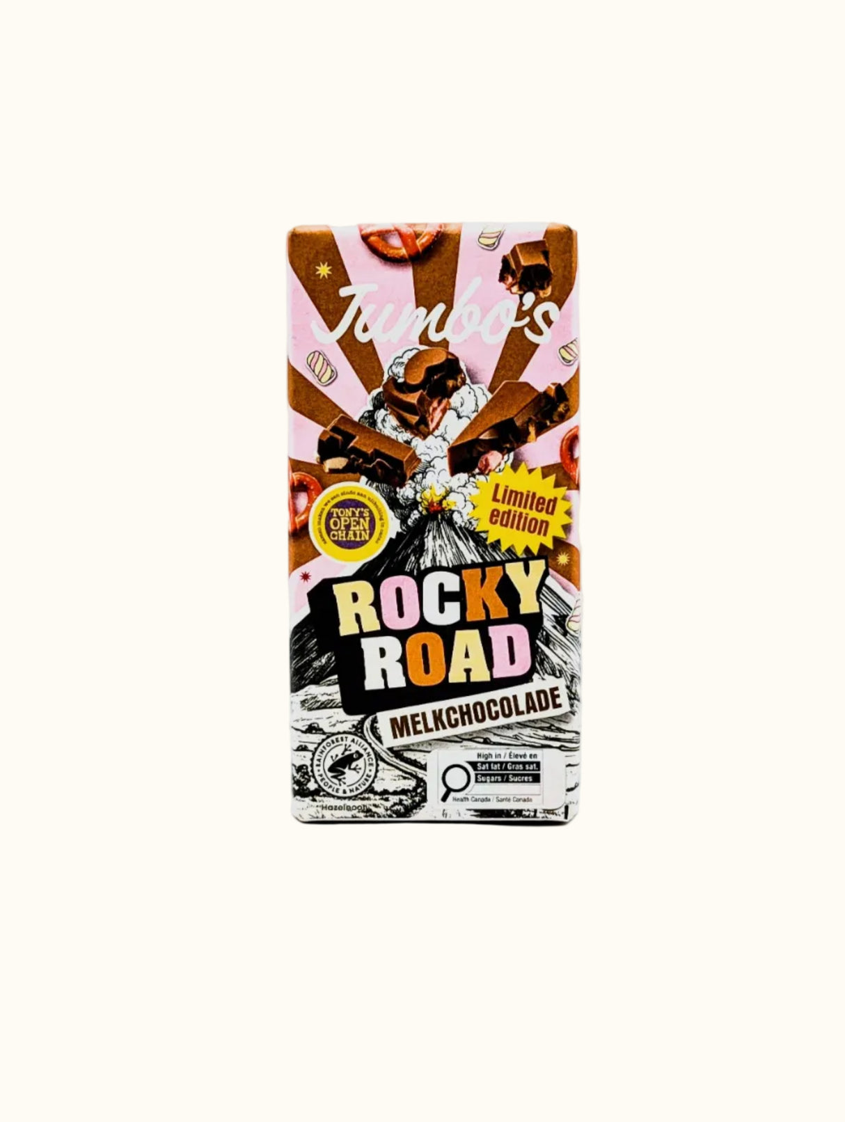 Jumbo's Milk Chocolate Rocky Road with Cruncy and Chewy Sweet Salty Bits 140g