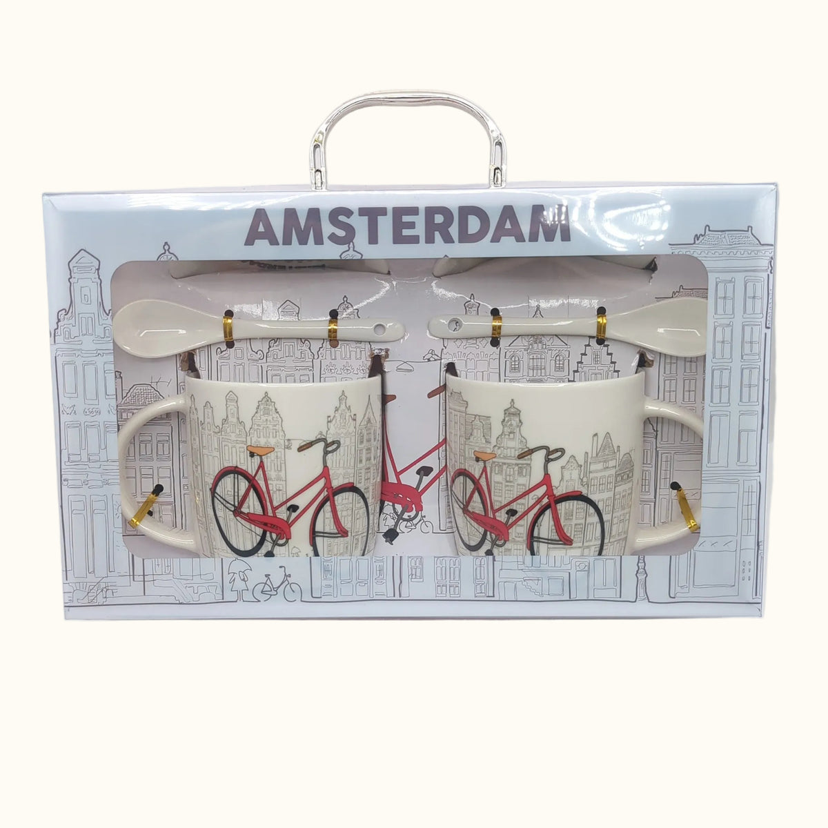 Box 2 Mugs And Saucers Bike Red