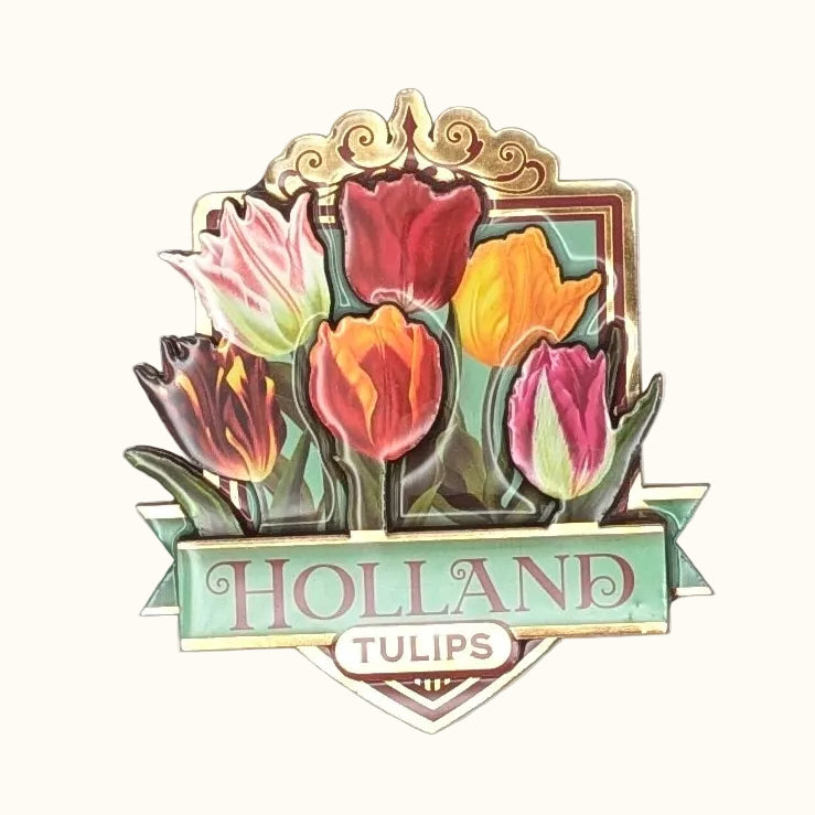 MDF/Epoxy Magnet Green 'Pretty Tulips' Holland