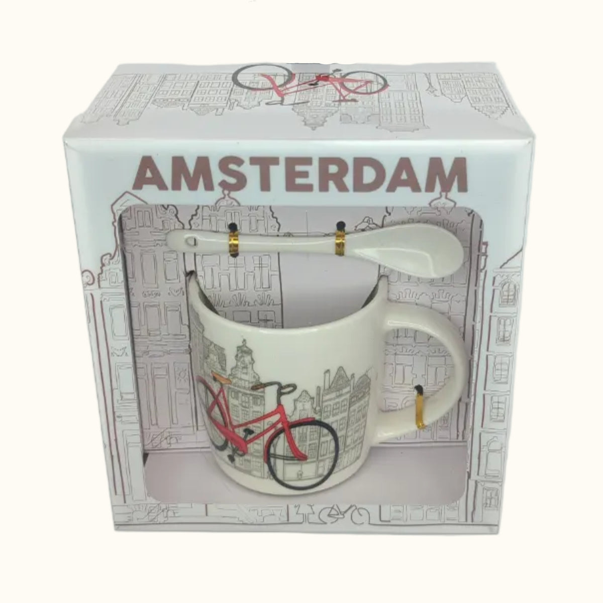Mug In Box With Spoon And Saucer Bike