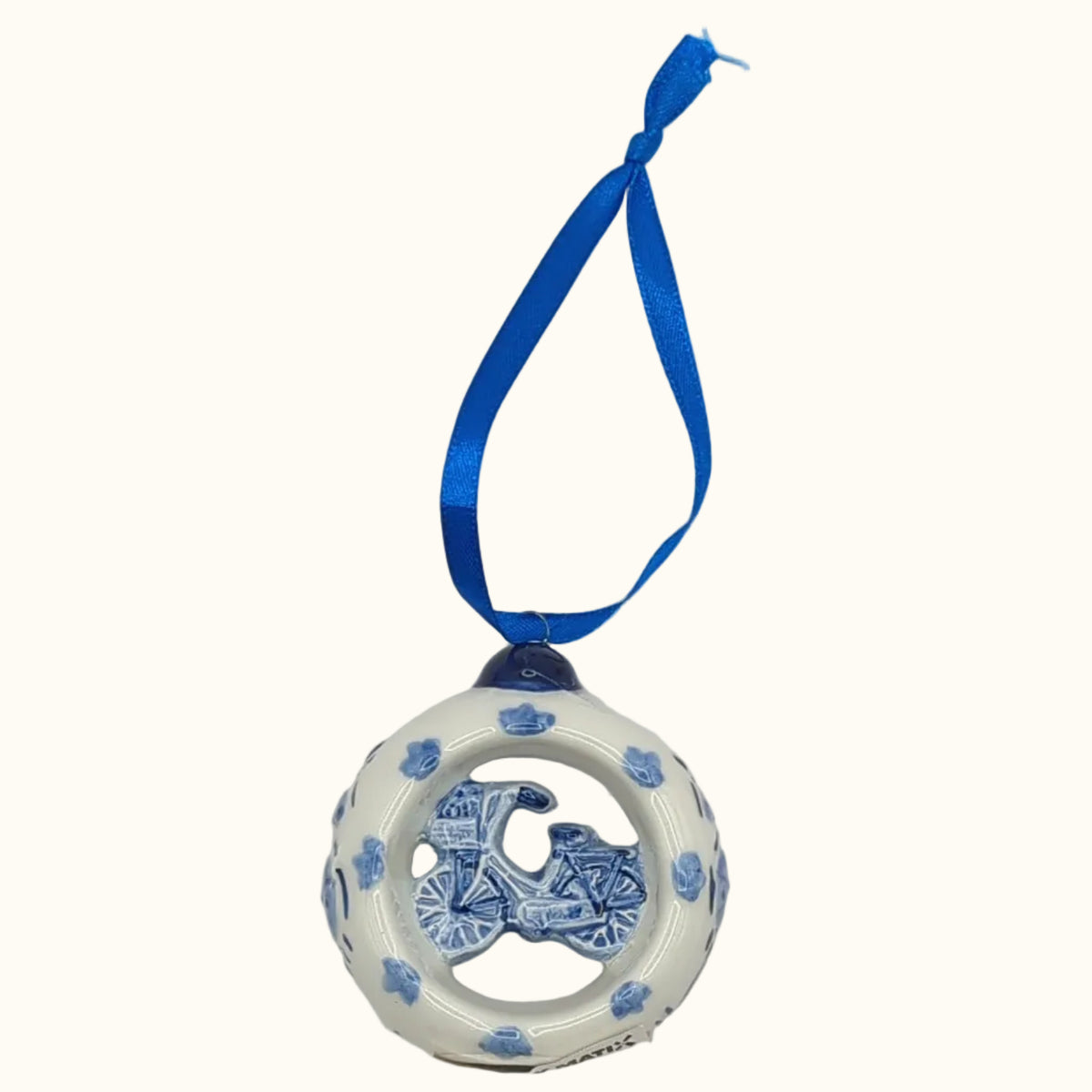Ceramic Ring Ornament with Bicycle