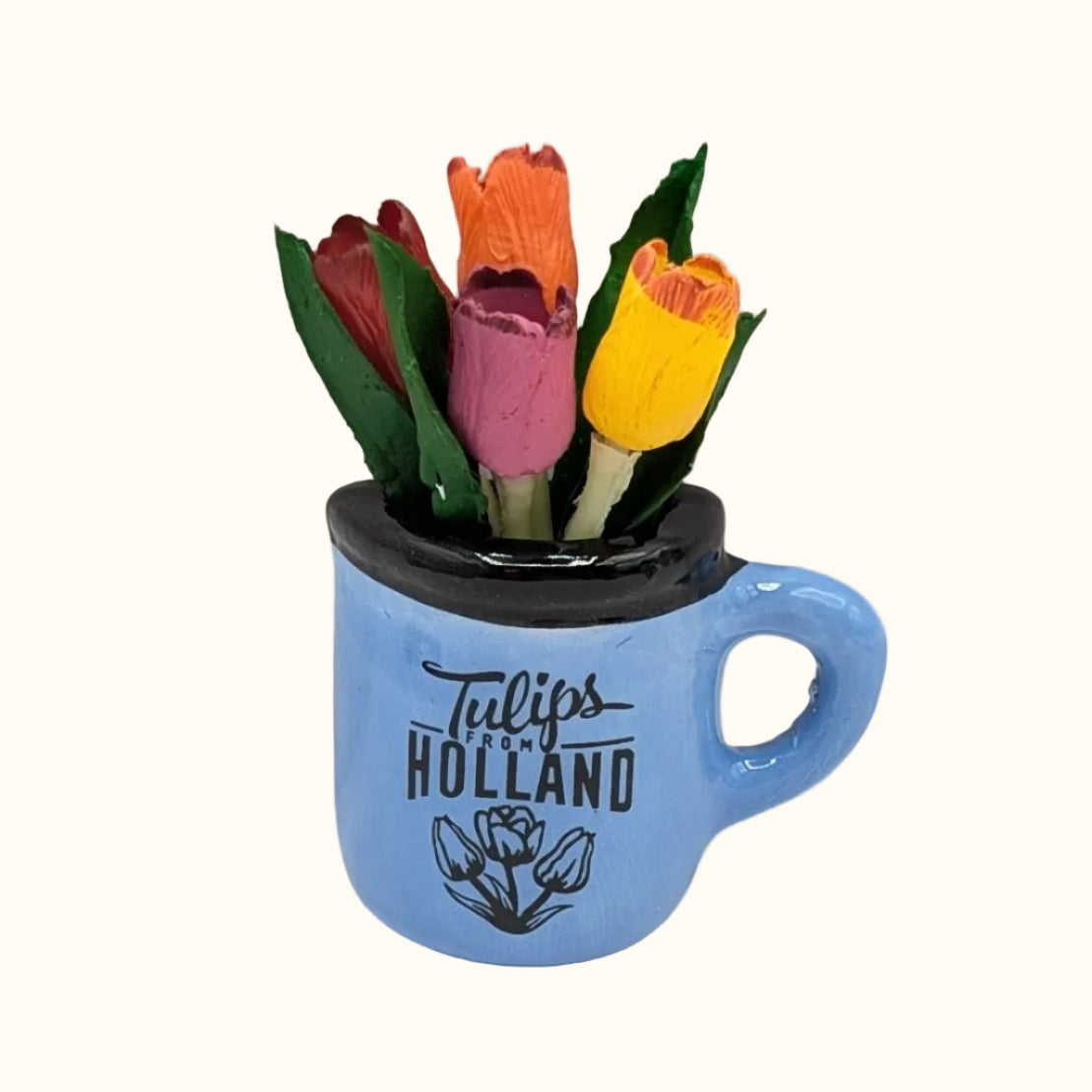 Ceramic Magnet Blue 'Camp Mug' With Tulip Holland