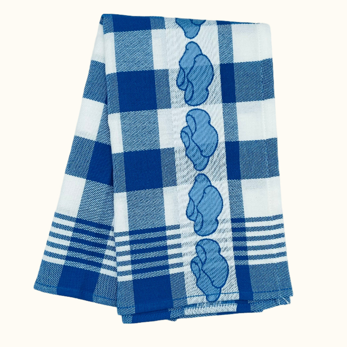 Twentse Damast Dutch Blue Wooden Shoe Tea Towel 60x65cm