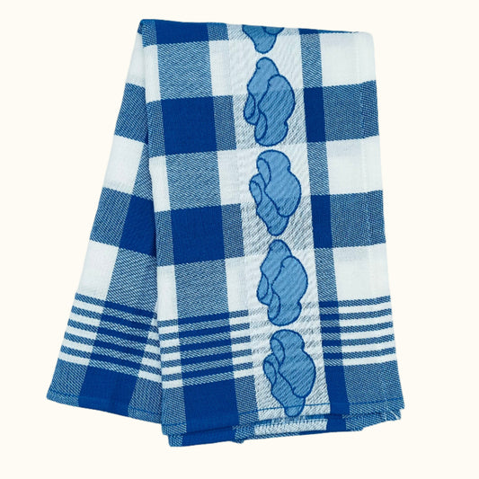 Twentse Damast Dutch Blue Wooden Shoe Tea Towel 60x65cm