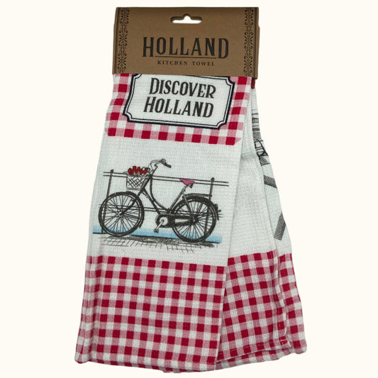 Kitchen Towel Holland Bike Red