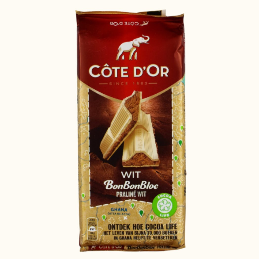 Côte D'or Bon Bon Bloc Praliné Wit Met Hazelnoot 200g