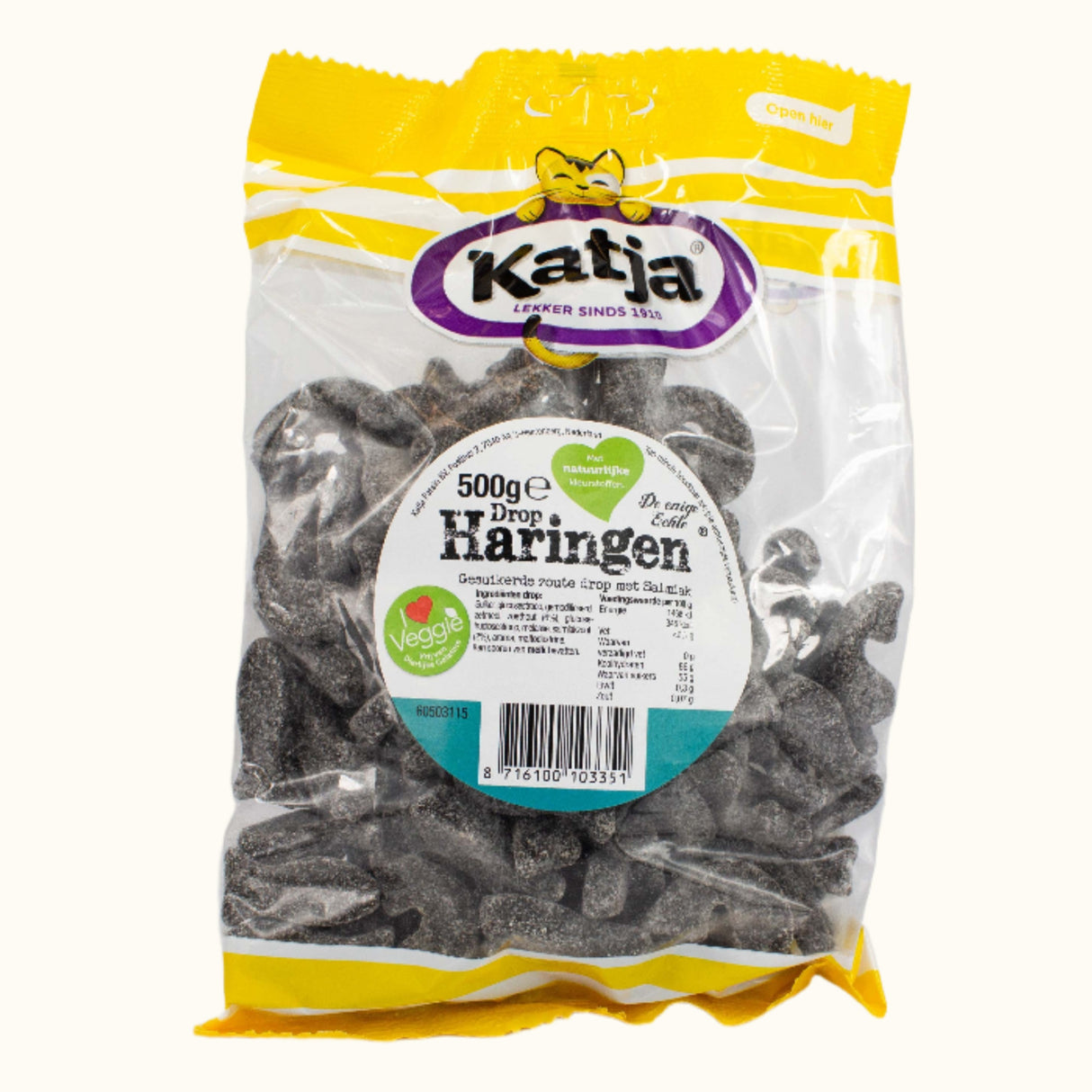 Sachet de réglisse au hareng salé Katja 500g (Haring Drop)
