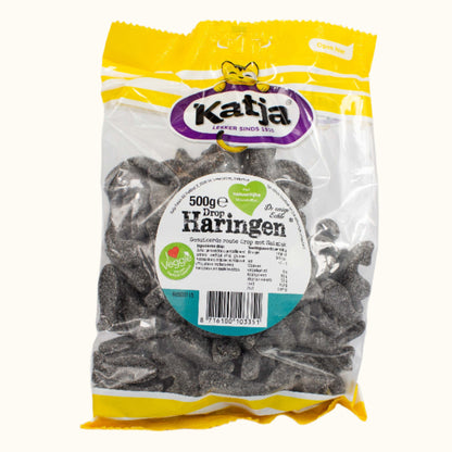 Katja Salty Herring Liquorice Bag 500g (Haring Drop)
