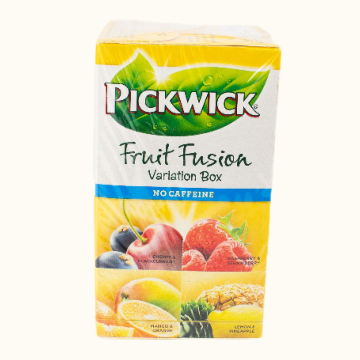 Coffret Pickwick Variation Infusion de Fruits Sans Caféine (Cerise Cassis, Framboise Fraise, Mangue Orange, Citron Ananas) 20 pièces