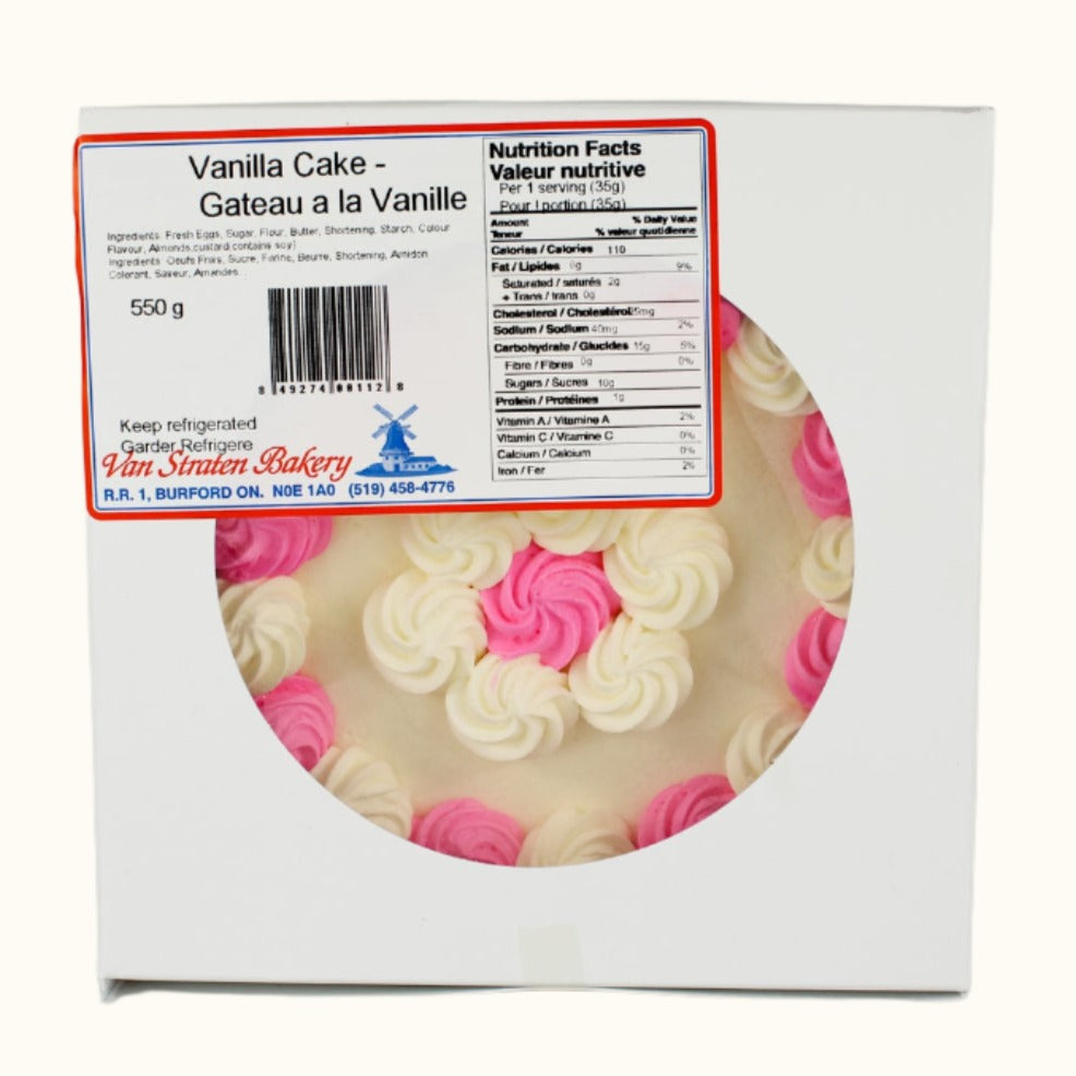 Van Straten Vanilla Cake Round 550g